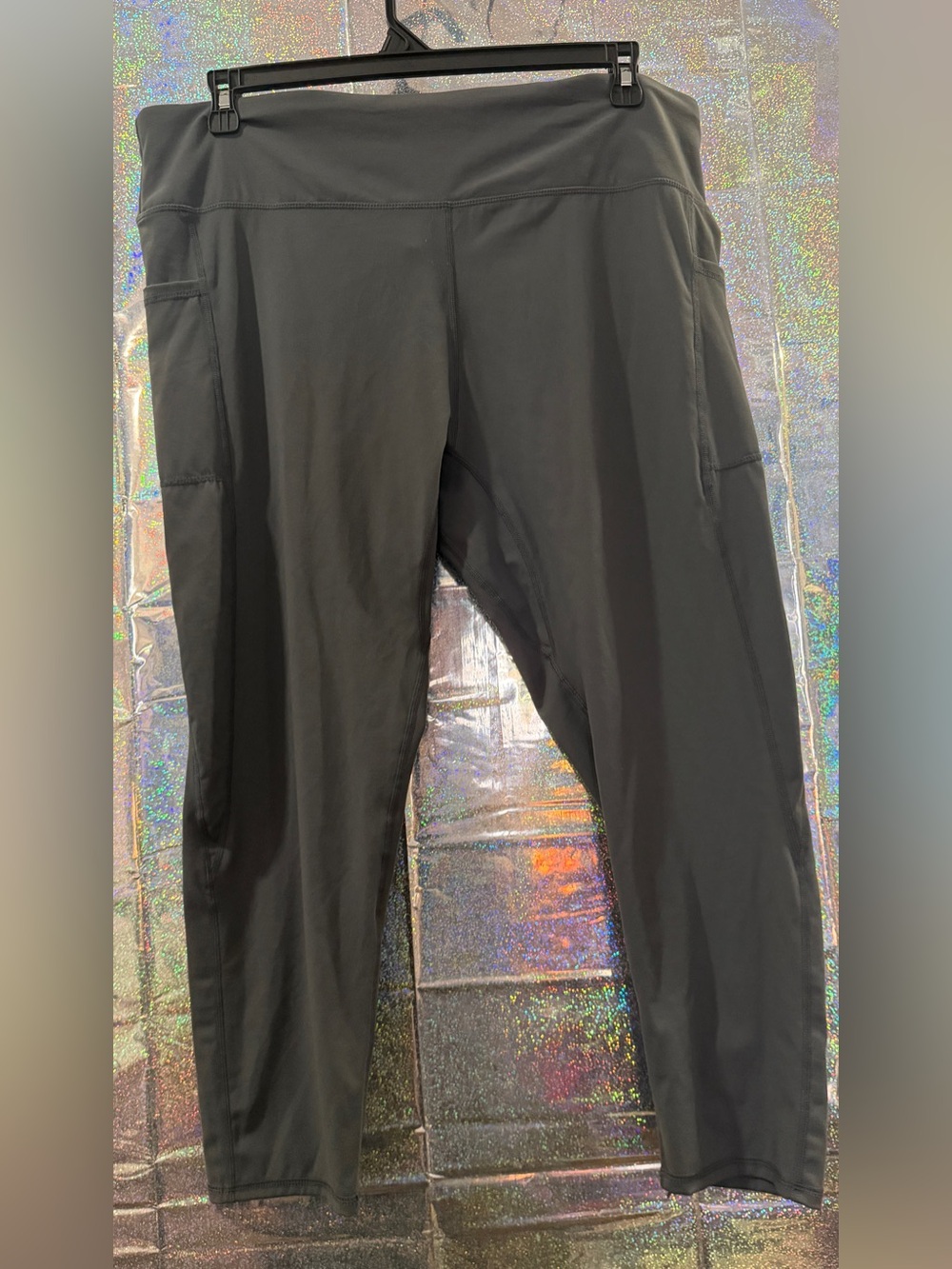 Crane Dark Gray High Rise Active Leggings with Pockets Size XL